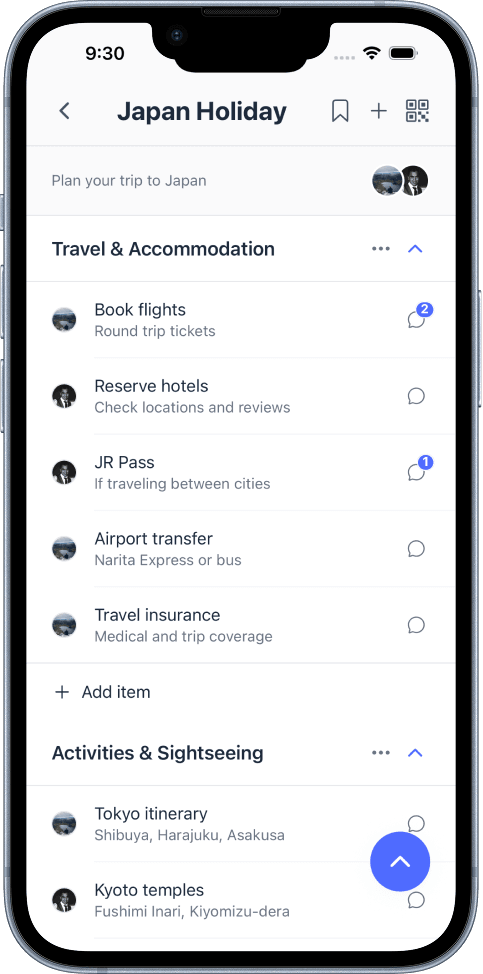 Huddl app – planning and assignments